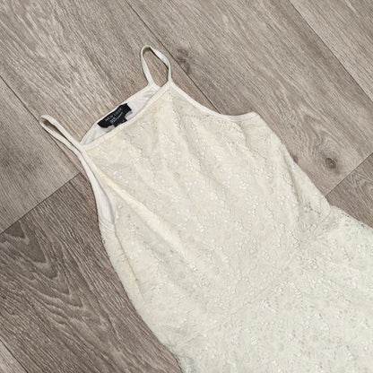 New Look 915 Girls Cream Floral Lace Skater Dress Age 10 140 cm Party Cami