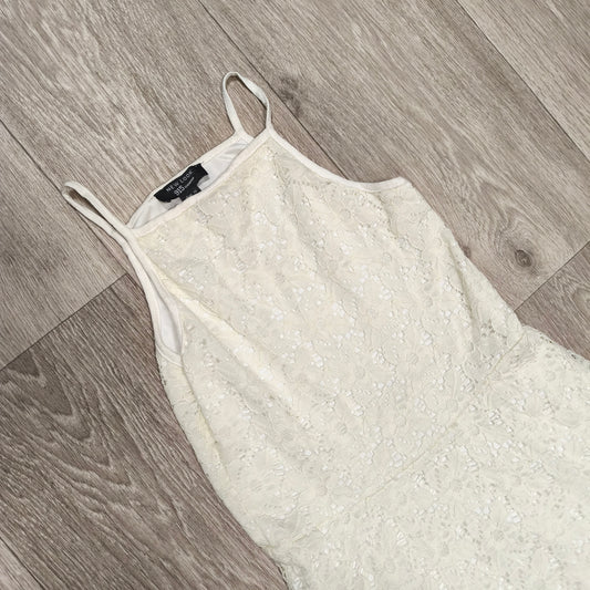 New Look 915 Girls Cream Floral Lace Skater Dress Age 10 140 cm Party Cami
