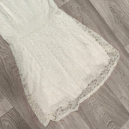 New Look 915 Girls Cream Floral Lace Skater Dress Age 10 140 cm Party Cami