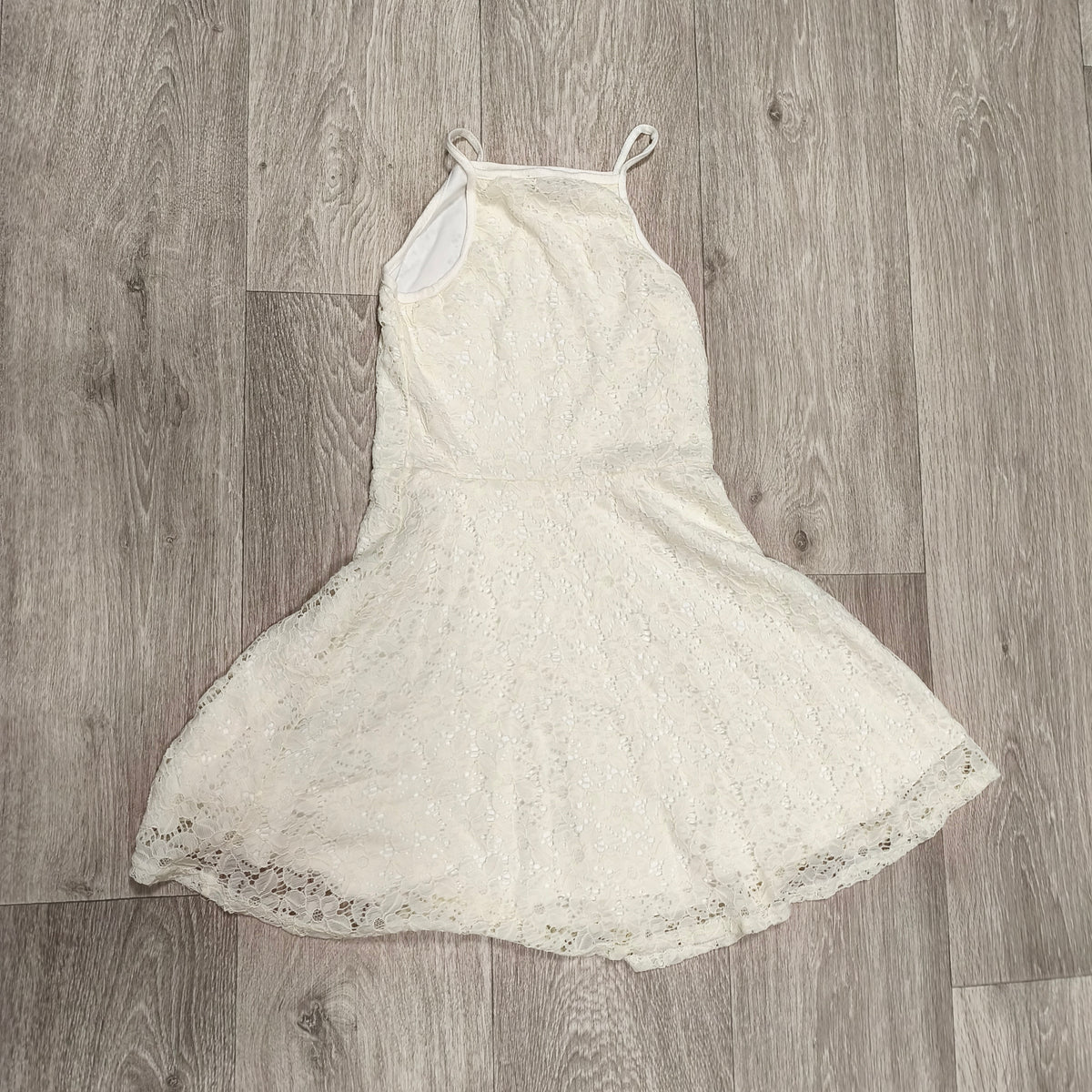 New Look 915 Girls Cream Floral Lace Skater Dress Age 10 140 cm Party Cami