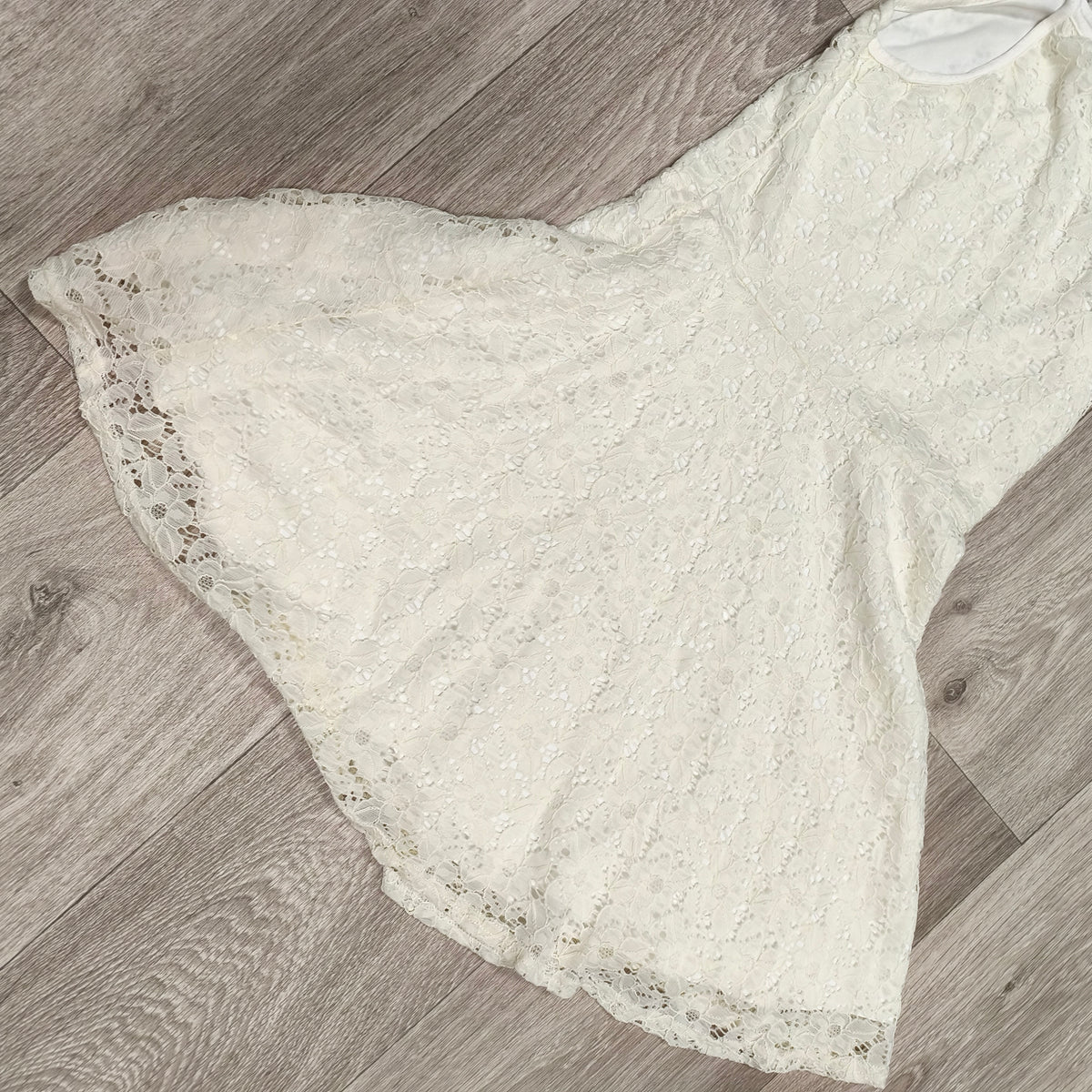 New Look 915 Girls Cream Floral Lace Skater Dress Age 10 140 cm Party Cami
