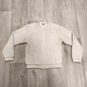 PUMA Kids Sherpa Fleece Jacket Full Zip Cream Beige Size L 11-12 Yrs 580226-23