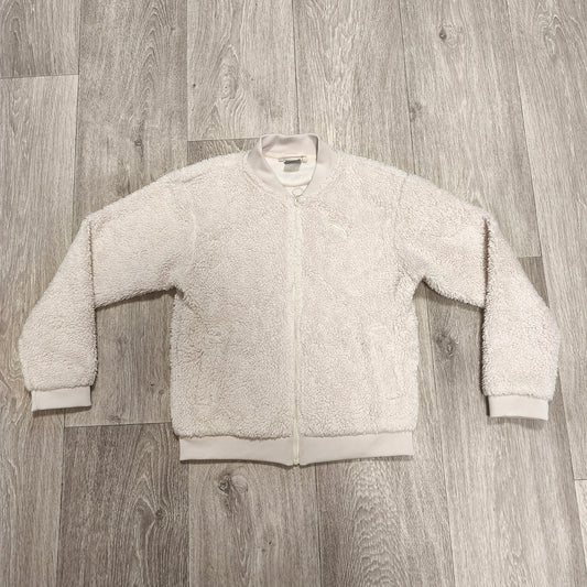 PUMA Kids Sherpa Fleece Jacket Full Zip Cream Beige Size L 11-12 Yrs 580226-23