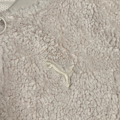 PUMA Kids Sherpa Fleece Jacket Full Zip Cream Beige Size L 11-12 Yrs 580226-23