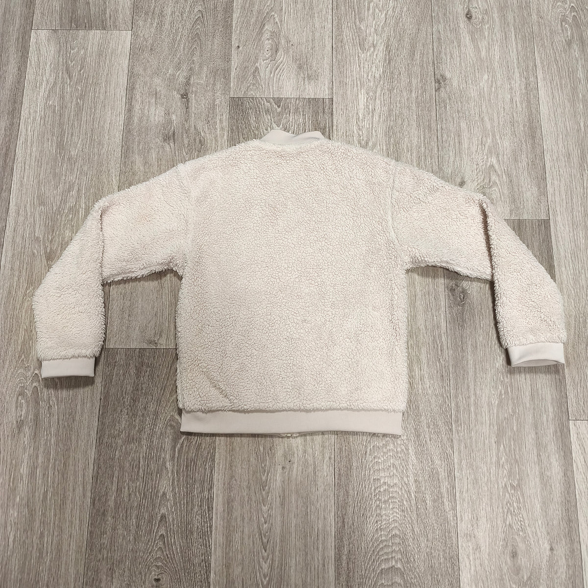 PUMA Kids Sherpa Fleece Jacket Full Zip Cream Beige Size L 11-12 Yrs 580226-23