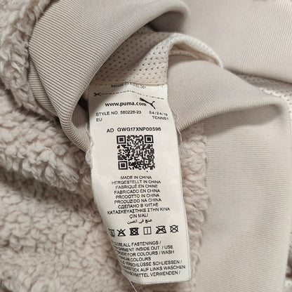 PUMA Kids Sherpa Fleece Jacket Full Zip Cream Beige Size L 11-12 Yrs 580226-23