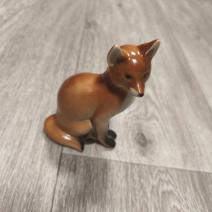 Vintage LFZ Lomonosov Porcelain Fox Figurine USSR Ceramic Animal