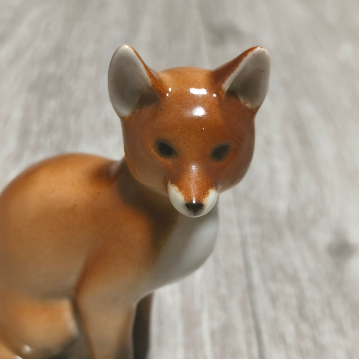 Vintage LFZ Lomonosov Porcelain Fox Figurine USSR Ceramic Animal