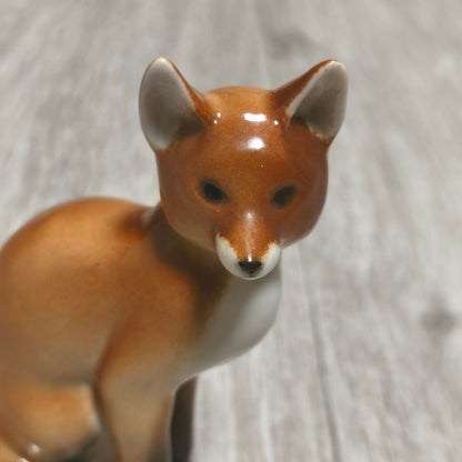 Vintage LFZ Lomonosov Porcelain Fox Figurine USSR Ceramic Animal