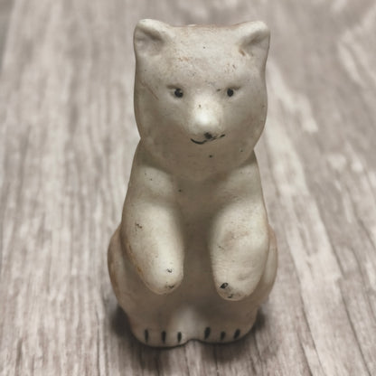Vintage Soviet Riga Porcelain Factory Biscuit Bear Cubs Figurines 1950s RPF RPR