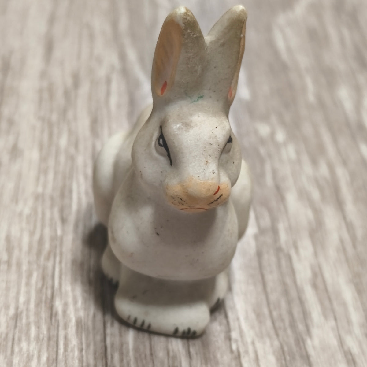 Vintage USSR Soviet Gzhel Turygino Bisque Porcelain Bunny Rabbit Figurines Set