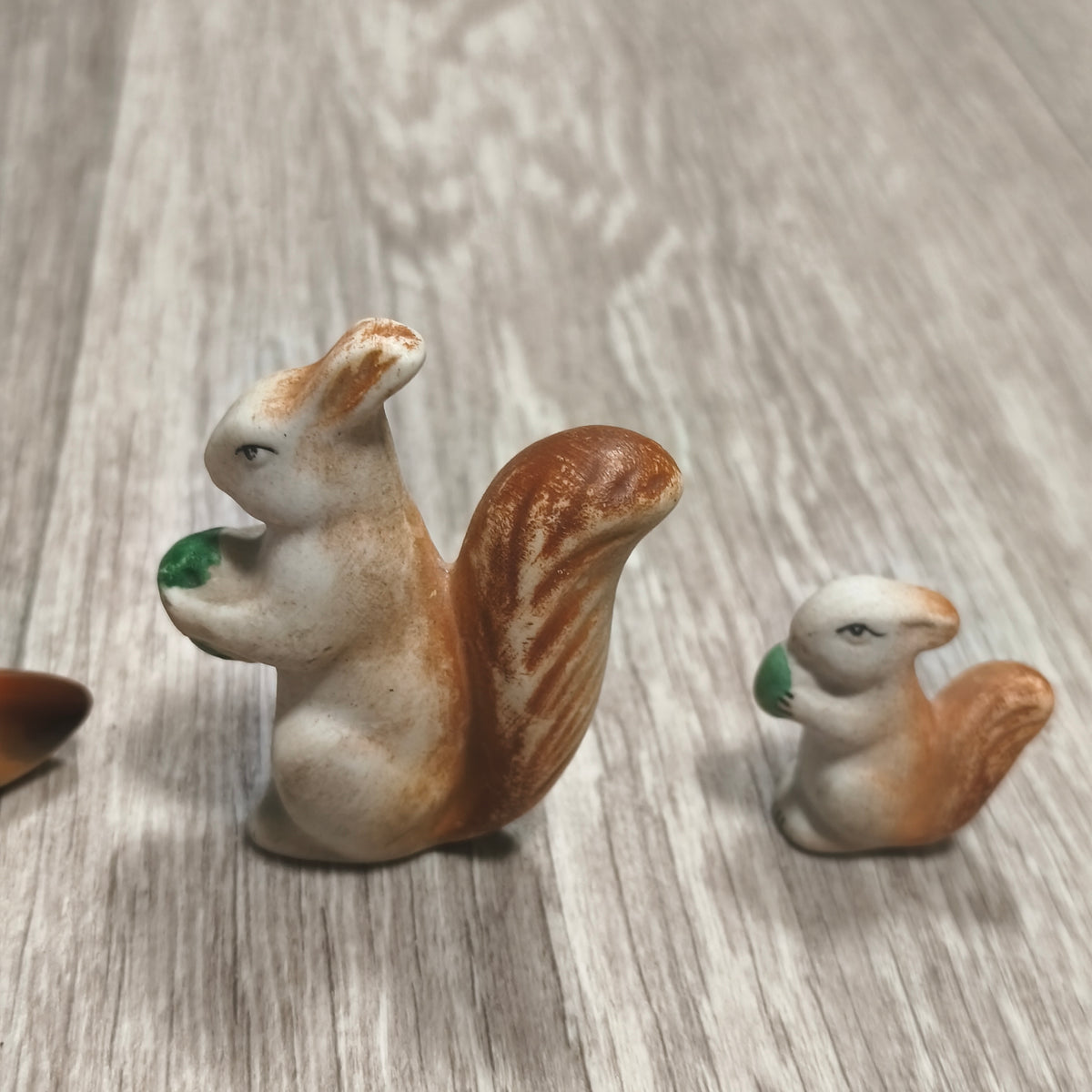 Vintage Polonne ZHK Soviet Porcelain Squirrel Family Figurines Set of 4 USSR