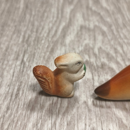 Vintage Polonne ZHK Soviet Porcelain Squirrel Family Figurines Set of 4 USSR