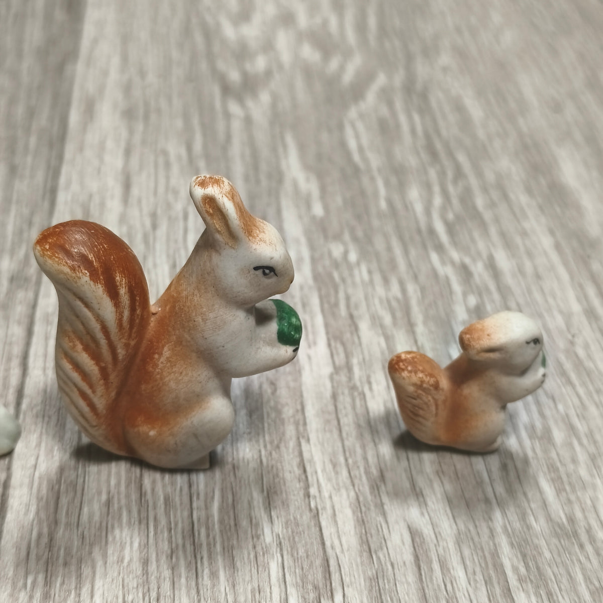 Vintage Polonne ZHK Soviet Porcelain Squirrel Family Figurines Set of 4 USSR