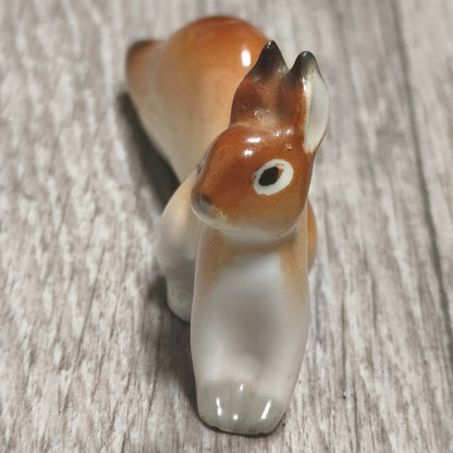 Vintage Polonne ZHK Soviet Porcelain Squirrel Family Figurines Set of 4 USSR
