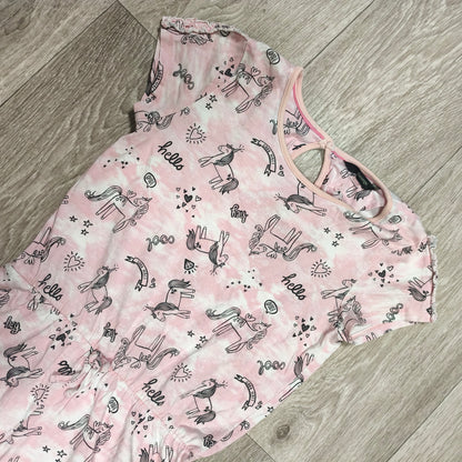 George Girls Pink Unicorn Tie Dye Playsuit Romper Shortall Age 9-10 Years