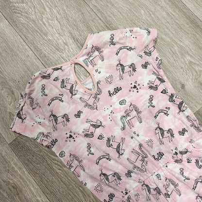 George Girls Pink Unicorn Tie Dye Playsuit Romper Shortall Age 9-10 Years