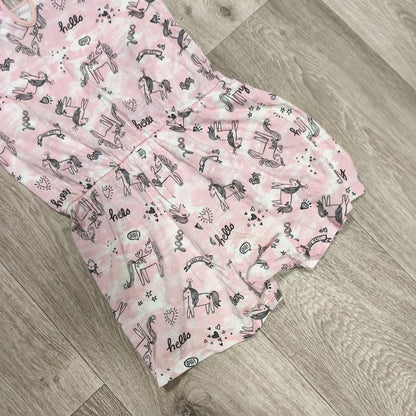 George Girls Pink Unicorn Tie Dye Playsuit Romper Shortall Age 9-10 Years