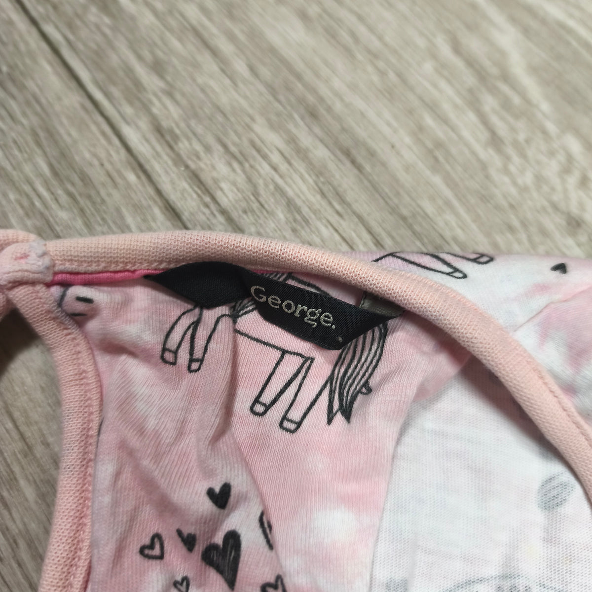 George Girls Pink Unicorn Tie Dye Playsuit Romper Shortall Age 9-10 Years
