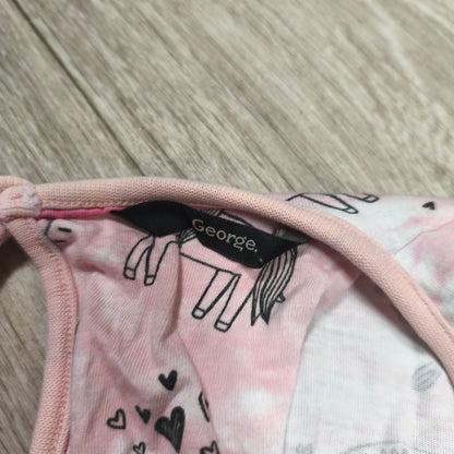 George Girls Pink Unicorn Tie Dye Playsuit Romper Shortall Age 9-10 Years