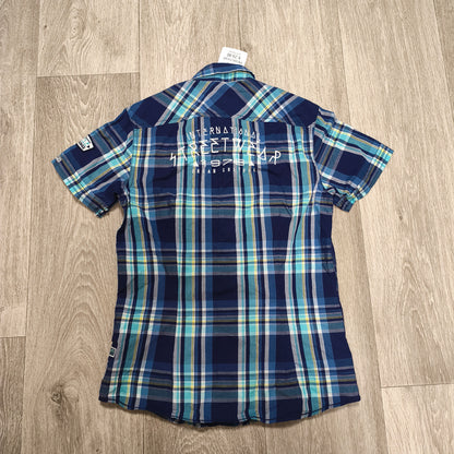 NWT LC Waikiki LCW Teen Boys Plaid Short Sleeve Shirt Size 10-11Y 140-146cm