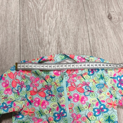 Primark Cares Girls Butterfly Long Sleeve One Piece Swimsuit Rash Guard Zip