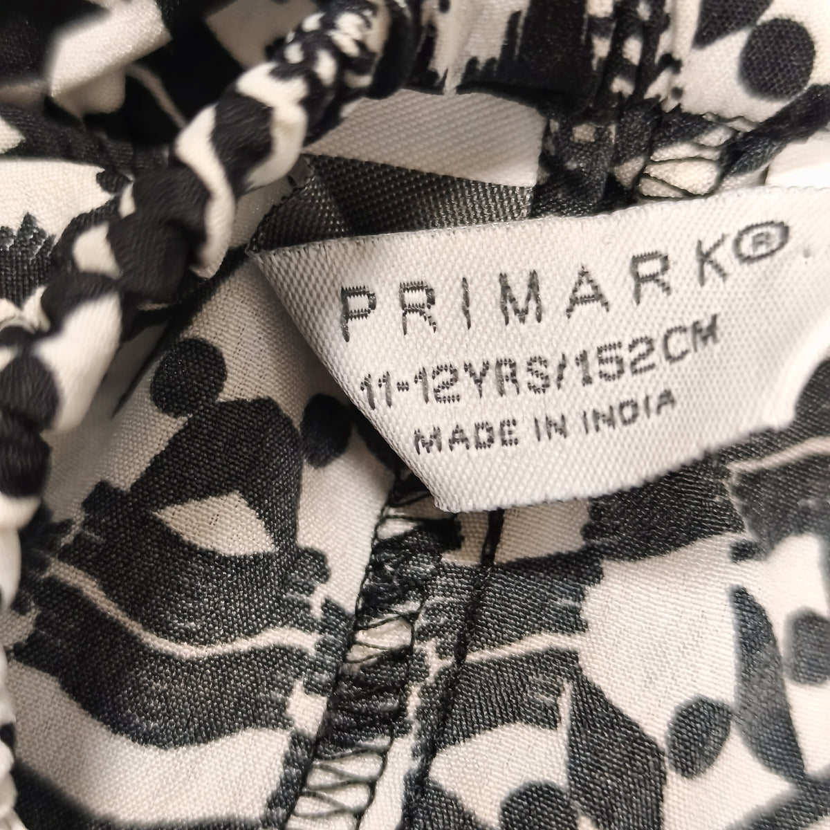 Primark Girls Romper Playsuit Size 11-12 Yrs 152cm Black White Geometric Tribal