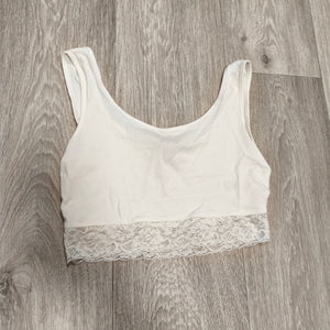 New Look 915 Girls White Lace Trim Crop Tank Top Bralette Age 12-13 152-158 cm