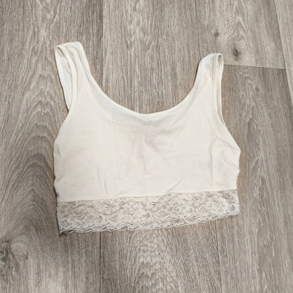 New Look 915 Girls White Lace Trim Crop Tank Top Bralette Age 12-13 152-158 cm
