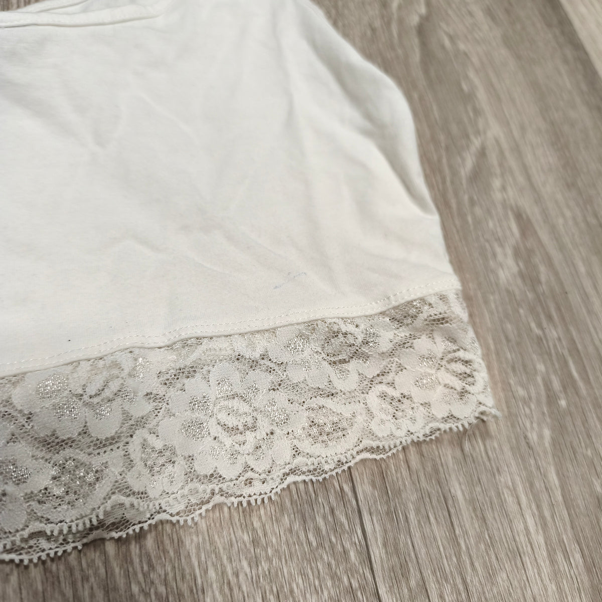 New Look 915 Girls White Lace Trim Crop Tank Top Bralette Age 12-13 152-158 cm