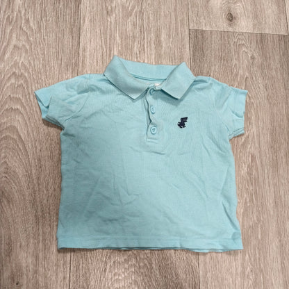 Little Rebel Baby Boys Polo Shirt Light Blue Dinosaur Embroidered 6-9 Months