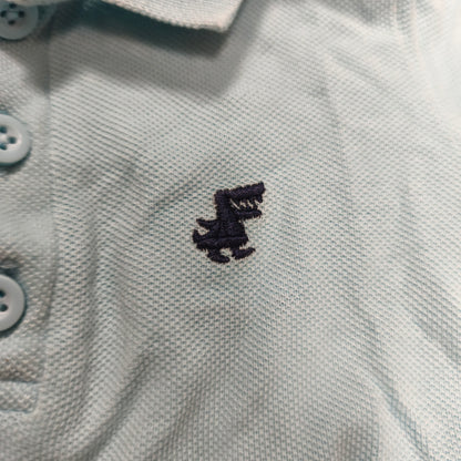 Little Rebel Baby Boys Polo Shirt Light Blue Dinosaur Embroidered 6-9 Months
