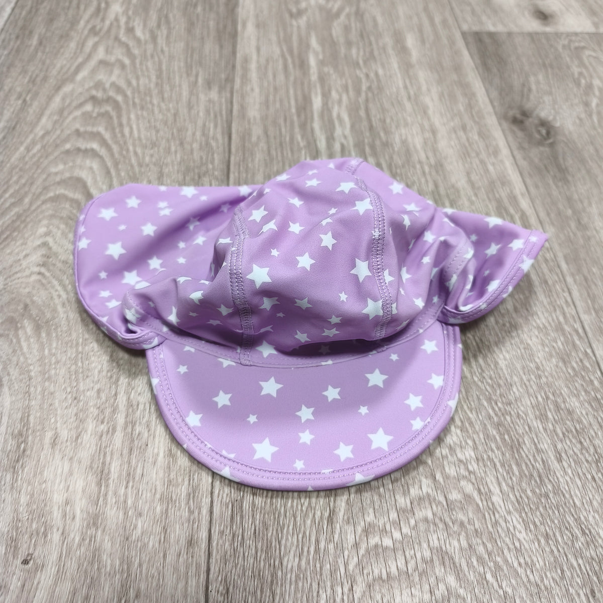 Hello Summer Girls Purple Star Swim Legionnaire Sun Protection Flap Hat 4-5 Yrs