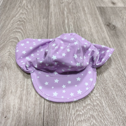 Hello Summer Girls Purple Star Swim Legionnaire Sun Protection Flap Hat 4-5 Yrs