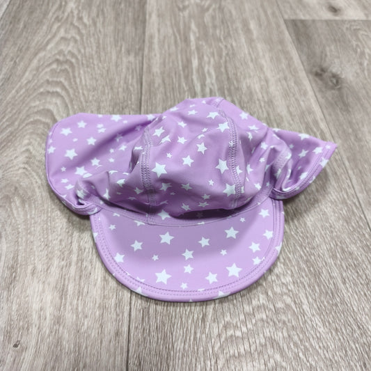 Hello Summer Girls Purple Star Swim Legionnaire Sun Protection Flap Hat 4-5 Yrs