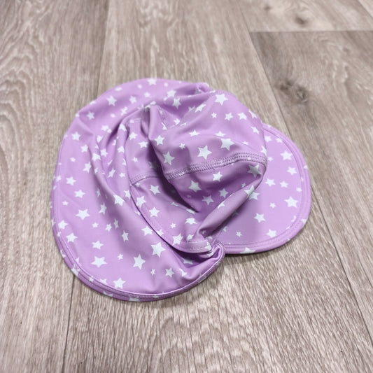 Hello Summer Girls Purple Star Swim Legionnaire Sun Protection Flap Hat 4-5 Yrs