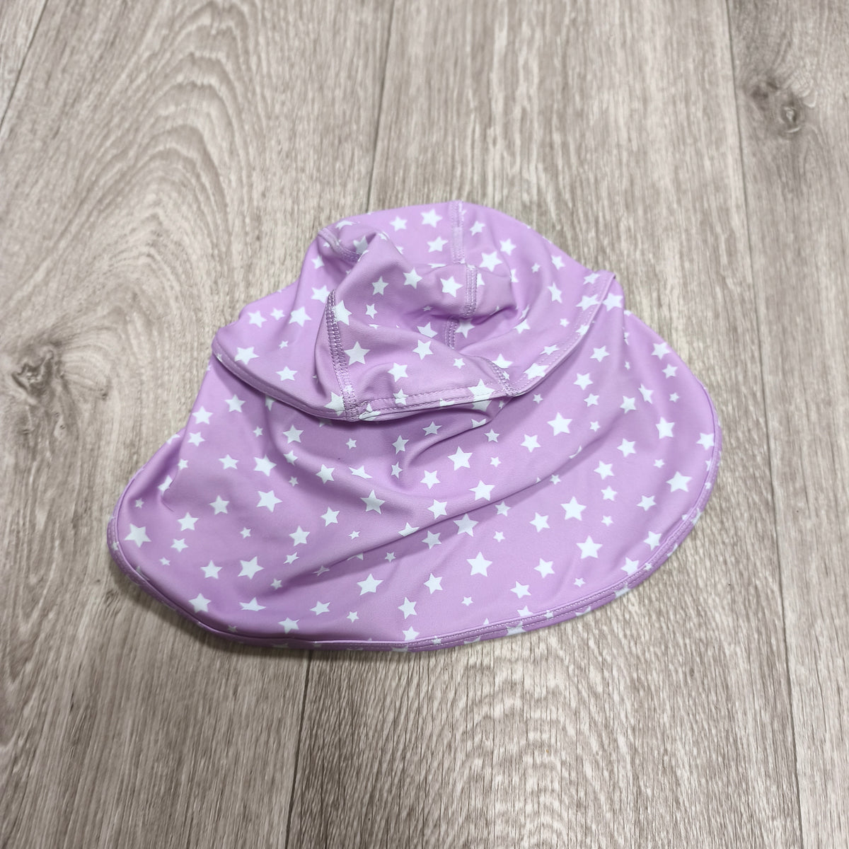 Hello Summer Girls Purple Star Swim Legionnaire Sun Protection Flap Hat 4-5 Yrs