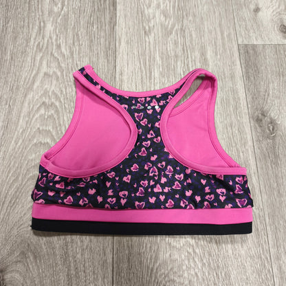 Souluxe Girls Pink Animal Print Sports Bra Top Racerback Activewear Age 8-9 Yrs