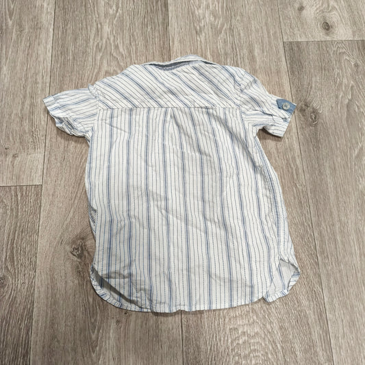 Baby Boys Short Sleeve Striped Button Down Shirt 9-12 Months Blue White
