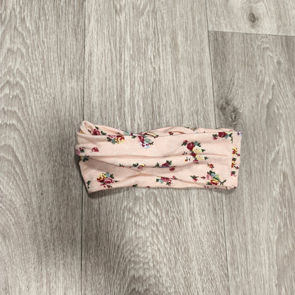Pink Floral Twist Knot Headband Stretch Fabric Hair Band Head Wrap Floral Print
