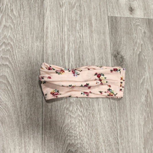 Pink Floral Twist Knot Headband Stretch Fabric Hair Band Head Wrap Floral Print