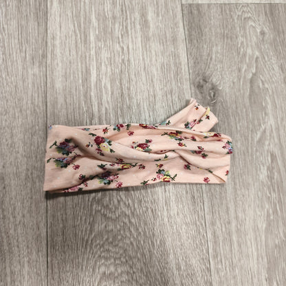 Pink Floral Twist Knot Headband Stretch Fabric Hair Band Head Wrap Floral Print