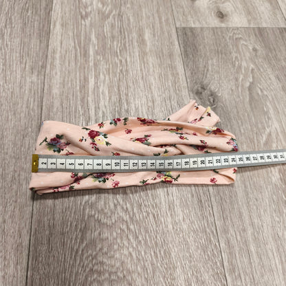 Pink Floral Twist Knot Headband Stretch Fabric Hair Band Head Wrap Floral Print