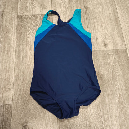 George Girls One Piece Swimsuit Navy Blue Colorblock 12-13 Years 152-158cm
