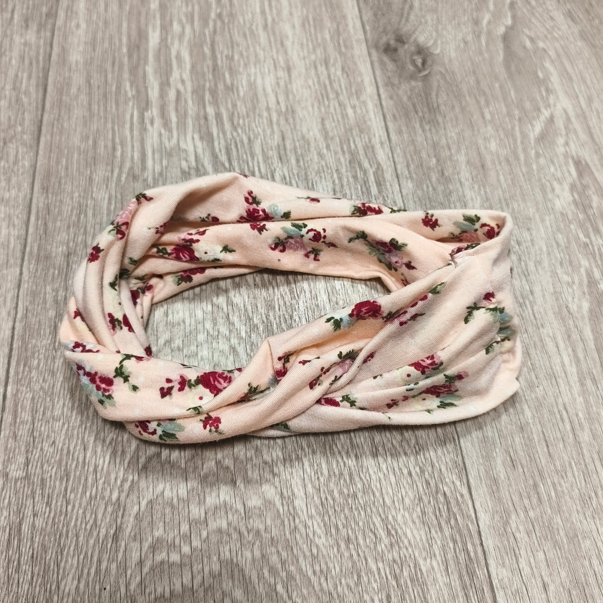 Floral Headband Pink Twist Knot Stretch Hair Band Fabric Headwrap Women