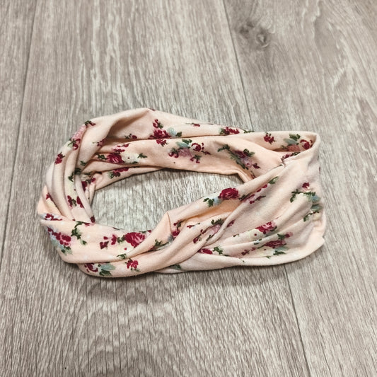 Floral Headband Pink Twist Knot Stretch Hair Band Fabric Headwrap Women