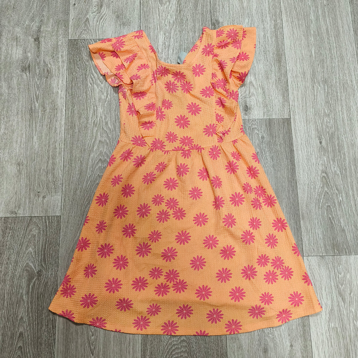 I Love Girlswear Matalan Girls Dress Age 12 Orange Pink Floral Ruffle Cut Out