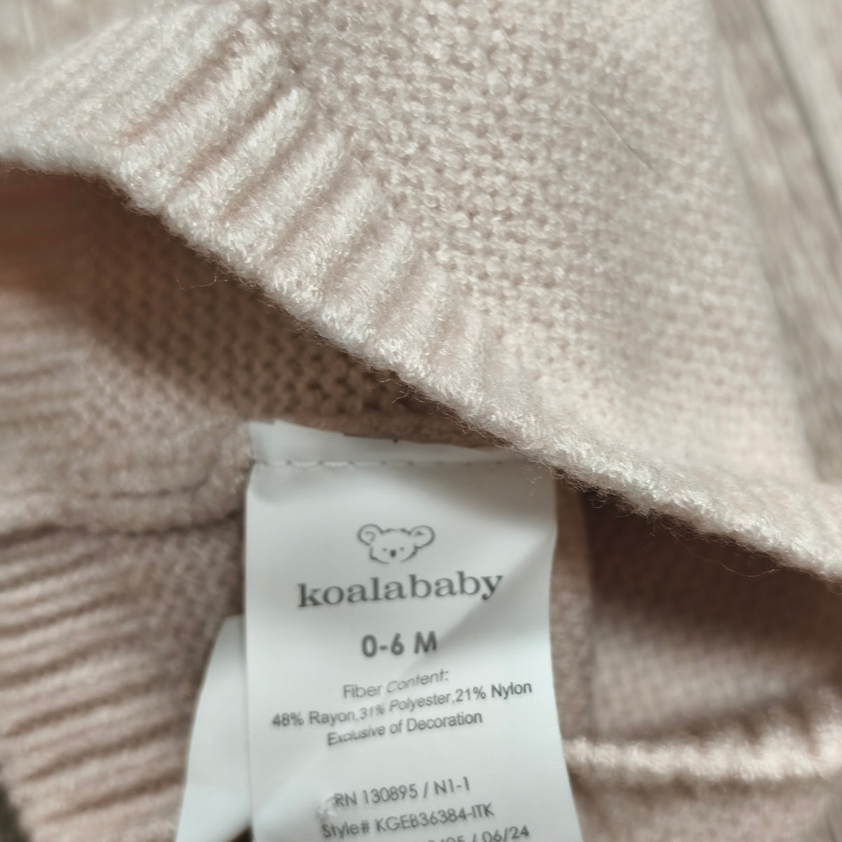 Koala Baby Infant Knit Beanie Hat Bear Ears Beige Cream Tan 0-6 Months