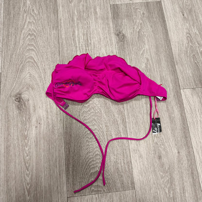 Pineapple Pink Bandeau Bikini Top Ruffle Strapless Swimwear Womens Size S NWT
