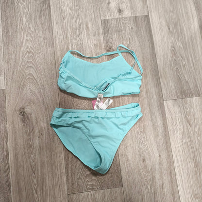 Pepperts Girls Bikini Set Turquoise Mint Ruffle Swimsuit 2 Piece NWT Size 12-14